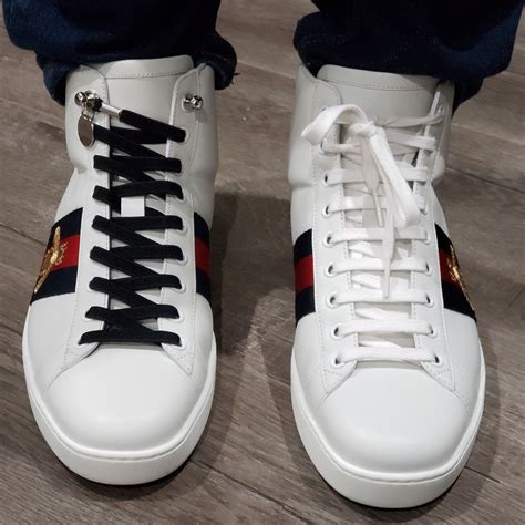 how to put shoelaces on gucci sneakers|how to lace Gucci shoes.